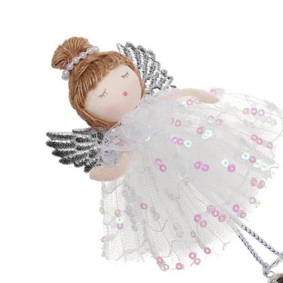 Durable Reusable Christmas Props Angel Ornaments, Cute Plush Doll Pendant with Nordic Style Holiday Decor Bell for Tree, Home Party Tree Ornaments