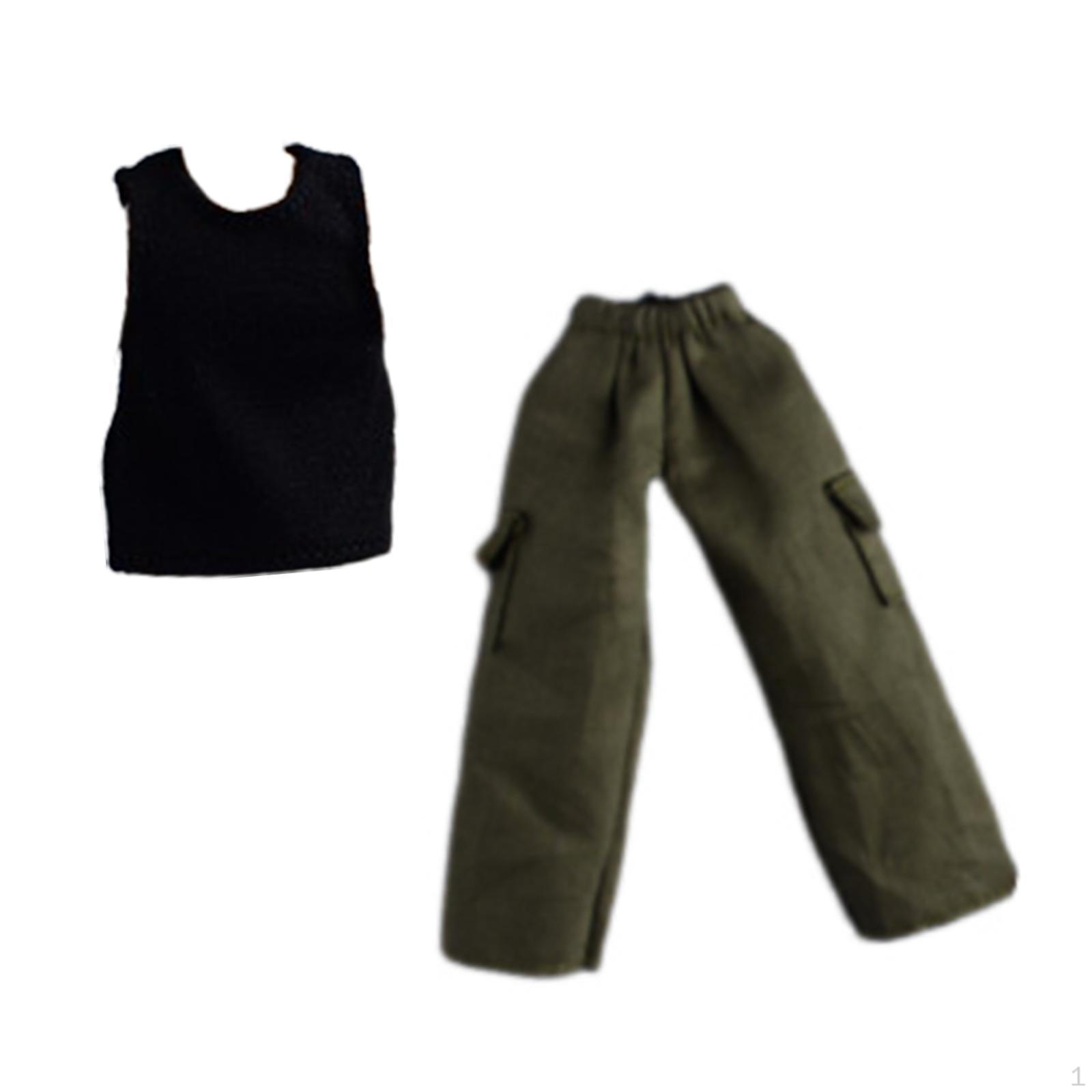 

1/12 штаны для куклы и верхняя одежда для фигурки косплей наряд мини широкие длинные штаны для 6 дюймов мужчины with vest