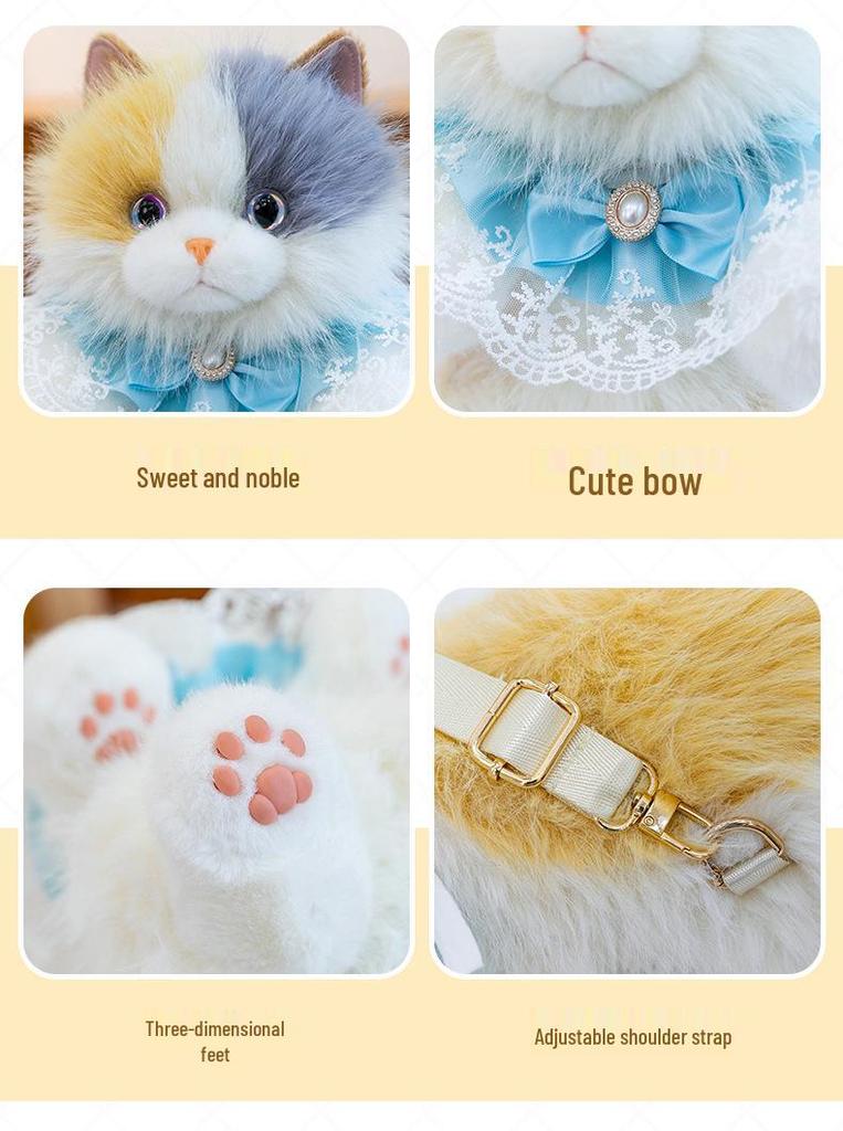 Plush Cat Backpack Doll - Cute Toy Gift for Girls