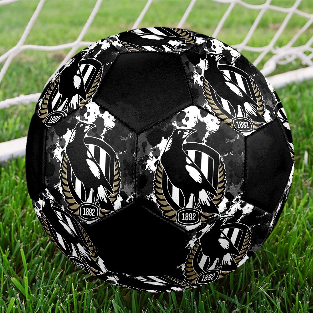 SIZE 5 Collingwood Magpies Soccer Ball Colorful All Ages Machine Stitched PVC Competition Ready Durable High-Bounce