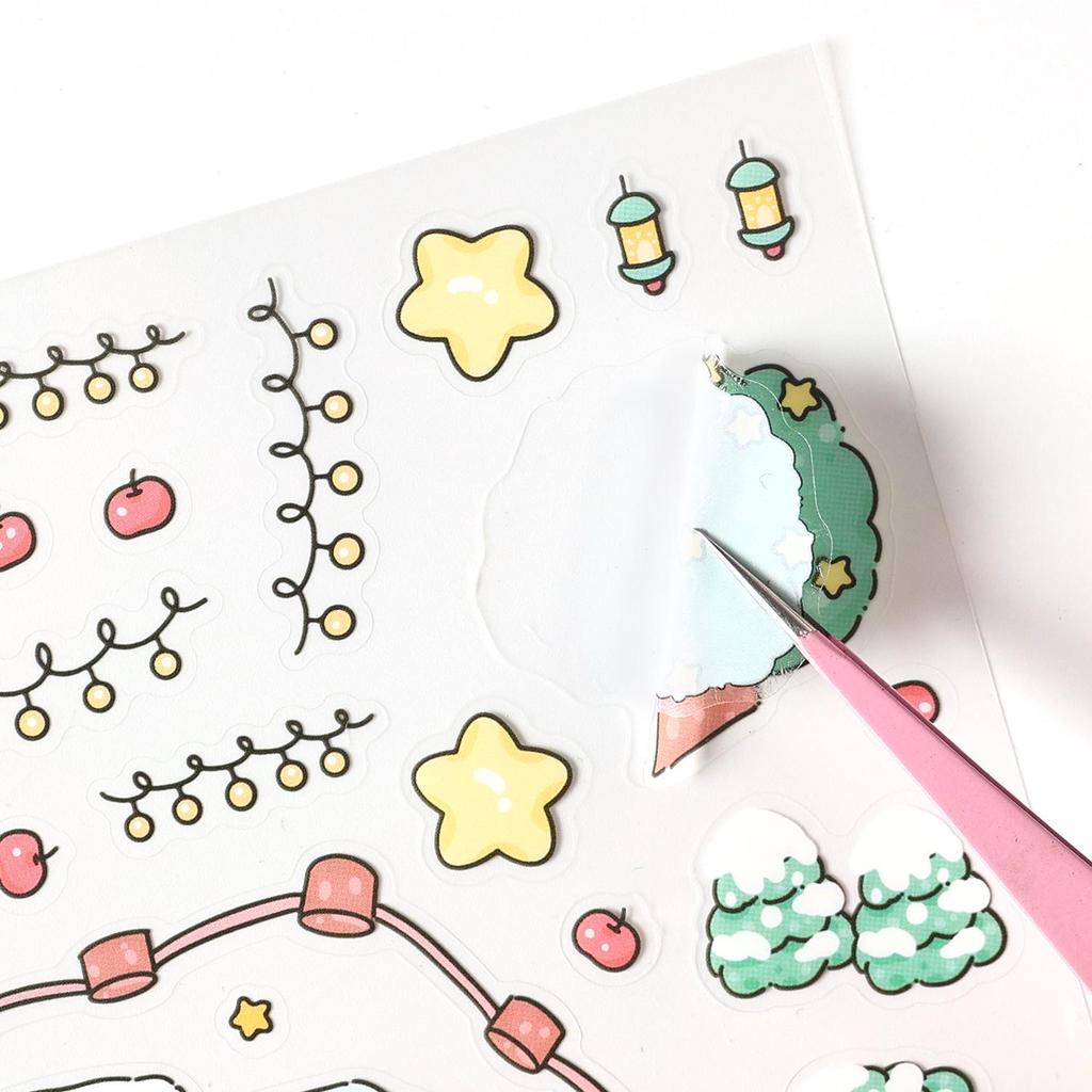 Yuezhen 3D Creative Christmas Eve Scenery Stickers for Kids