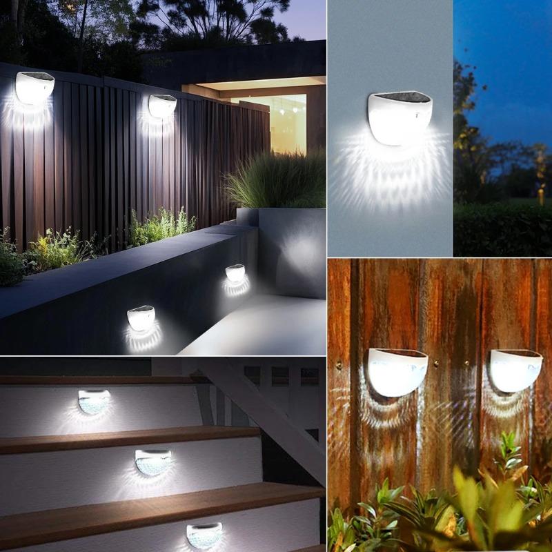 1/2/4Pcs Solar Fence Light Outdoor Lighting Wall Lamps Garden Energy Light Festoon Decoration LED For Garden Step Patio Stairs