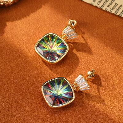 Pendientes Cuadrados Geométricos de Diseño de Lujo Ligero para Mujer Pendientes de Diseño de Nicho Modernos y Versátiles Accesorios Diarios