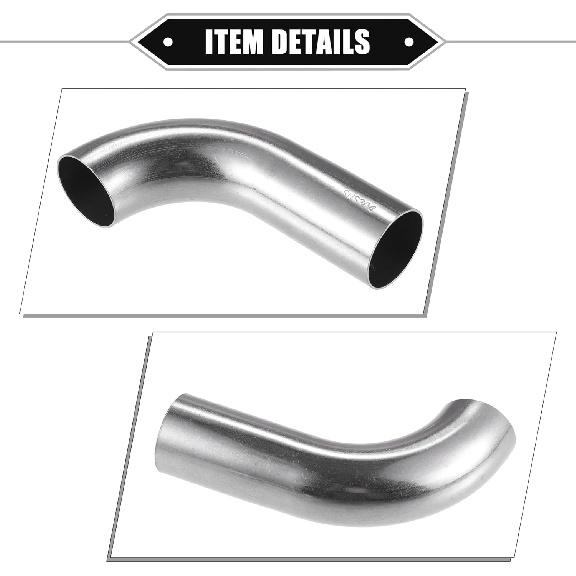 Bend Elbow Pipe Tube, 1.25" OD 4.72" 2.56" Leg 90 Degree DIY Exhaust Pipe Intercooler Air Intake Tube Universal for Car Automotive Durable 304