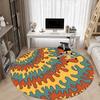 1pc Abstract Patterns Office Round Area Rug, Indoor Mat Suitable For Office, Under Office Chairs Bedroom Living Room Home Decor174