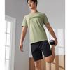 Li Ning Fitness Series T Shirts Men's Elm Branch Green Crew Neck Moderate Straight Fit ATST101-3
