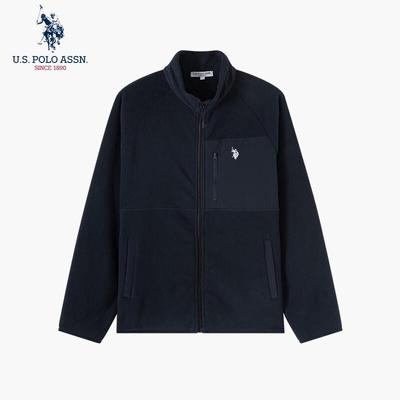 Veste d'hiver épaisse à col montant en polaire pour homme