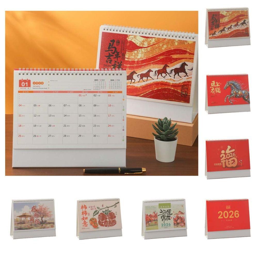 Chinese New Year Style 2026 Desk Calendar Month Date Display Monthly Planner Office Use