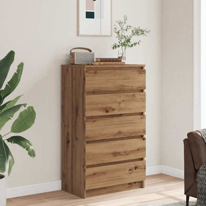 VidaXL Chest of Drawers Artisan Oak 60x36x103 Cm Engineered Wood, Chest, Chest of Drawers, Cabinet with Drawers, Chests, Chests of Drawers, 855997