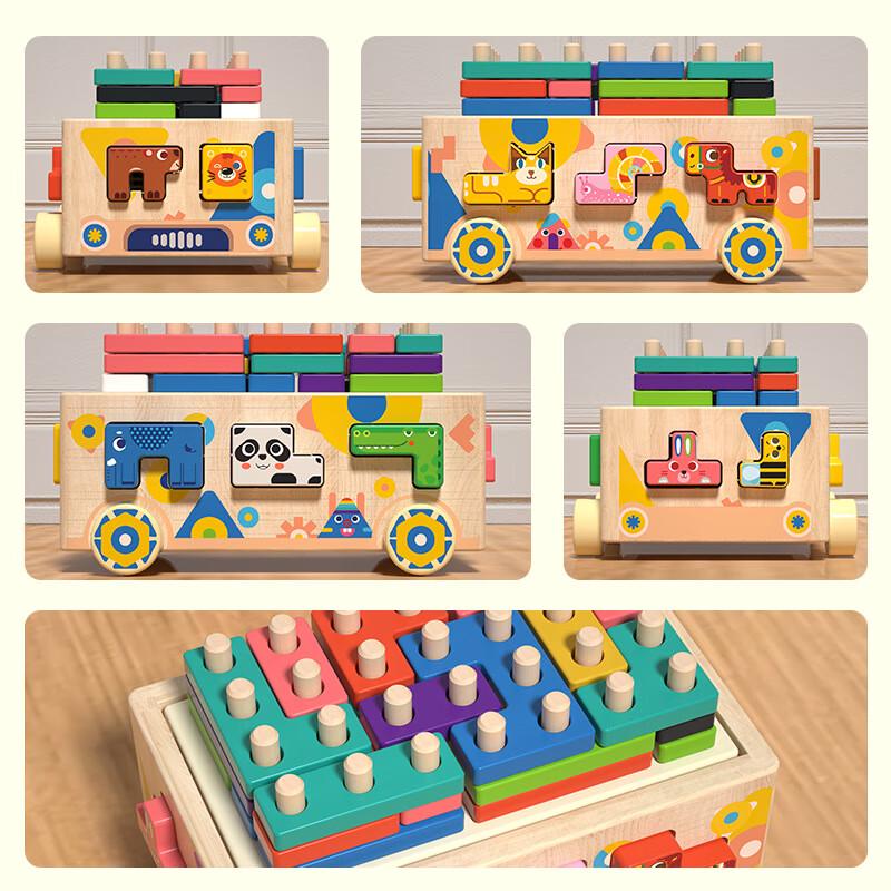 Wooden Shape Sorter Puzzle Activity Car