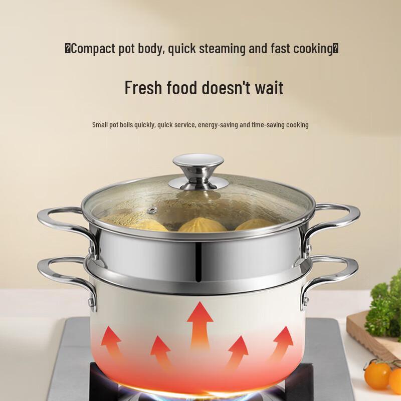 Supor 304 Stainless Steel 22cm Double-Layer Steamer Pot