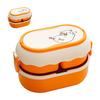 Lunch Box 2 Tier 3 Compartment Large Capacity Microwavable Cute Portable Bento Lunch Box Orange
