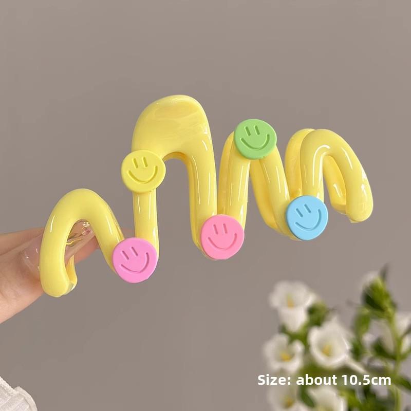 

1 шт. 10,5 см Синий Зажим для волос в форме волны с сердечком, кремового цвета, для женщин, милый, необычный зажим-акула, большой зажим для хвостика, заколки для волос жёлтый