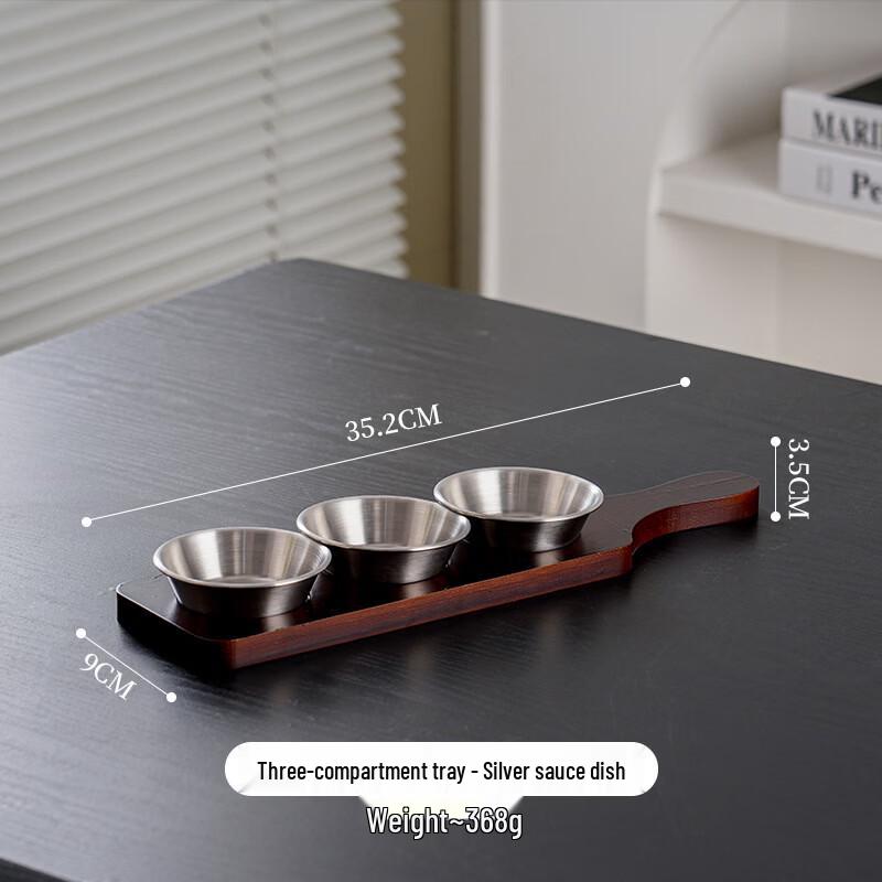 Abay Wooden Base 4-Compartment Condiment Dish