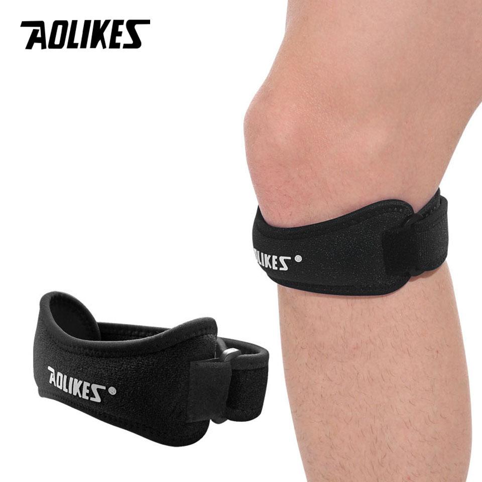 

Aolikes 1Pcs Adjustable Knee Pad Knee Pain Relief Patella Stabilizer Brace Support For Hiking Soccer Basketball Running Sport