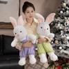 Cartoon Tulip Flower Dressed Rabbit Cute Bunny Plush Animals Toys Kawaii Soft Pillow Office Decor Baby Comfort Doll Kids Gift
