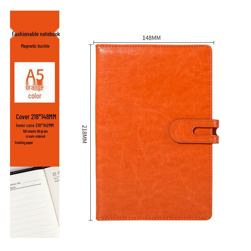 Custom Logo Faux Leather Buckle Business Notebook