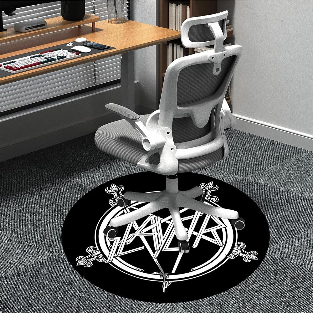 

1PC Slayer Logo Office Round Area Rug, Indoor Mat Suitable For Office, Under Office Chairs Bedroom Living Room Home Decor DT1212060 80cm by 80cm
