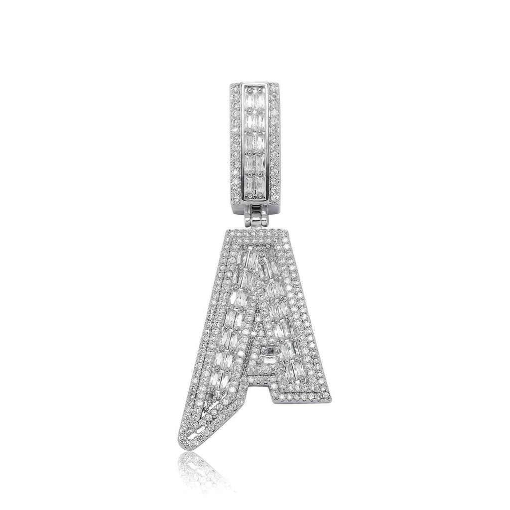 Jin'ao European & American Hip Hop Letter Pendant Spiked Double-Layer Diamond Men's Necklace