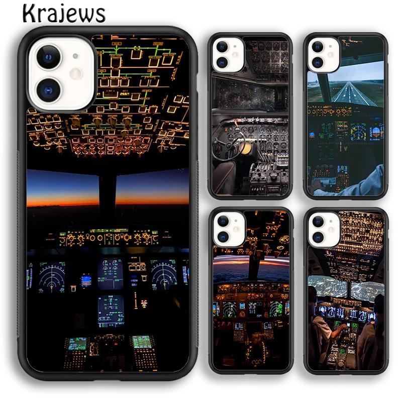 Cool Airplane Cockpit Phone Case Cover For iPhone 17 Air 16 15 14 plus 12 13 pro max coque Shell Fundas