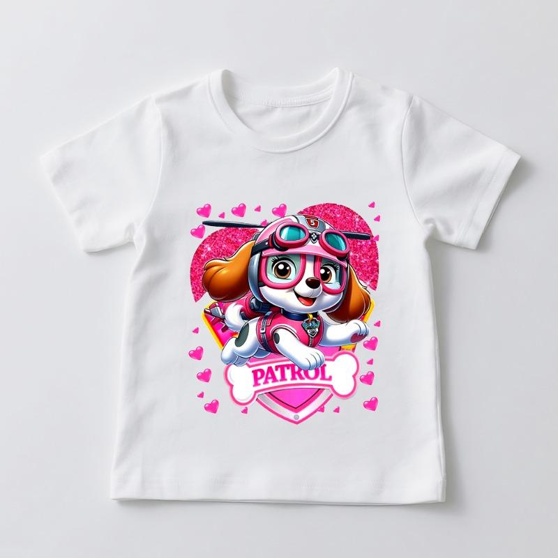 Kids Hot Cartoon Paw Patrol Skye T Shirt Boys and Girls Cotton Casual Summer Clothing Toddler Short Sleeve Tee Top