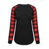 Women's Plaid Print Long Sleeve Casual Top T-Shirt