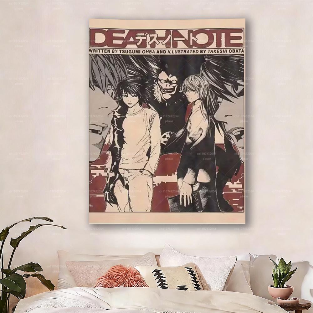 

1pc DDeath NNote Anime Canvas Style Tapestry Wall Hanging for Living Room Bedroom Office Ideal Gift for A 74x94cm(29x37in)