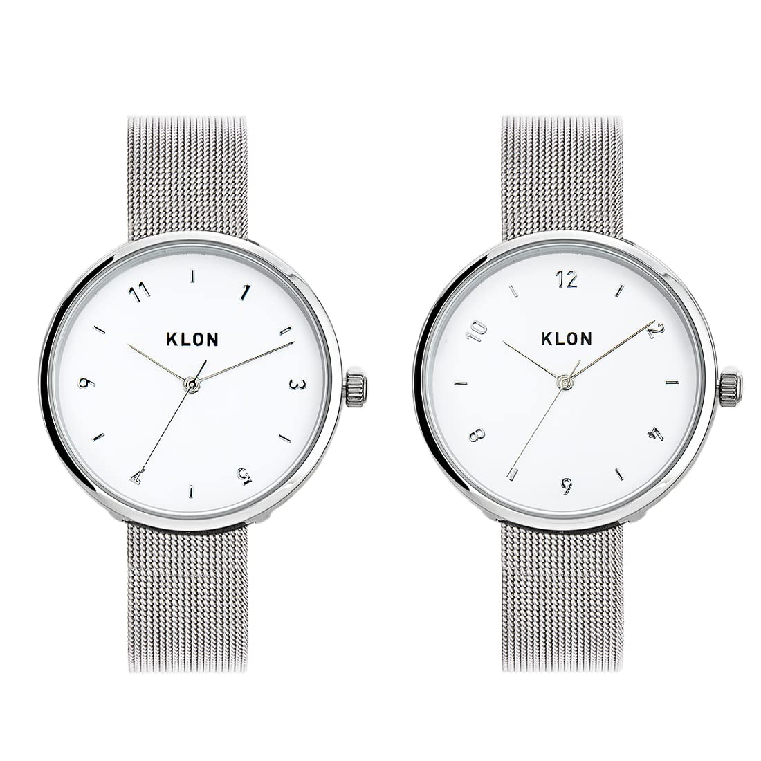 

Klon Pair Watches Couple Watches Pair Simple Silver Couple KLON PASS TIME ELFIN 33mm -SILVER MESH-