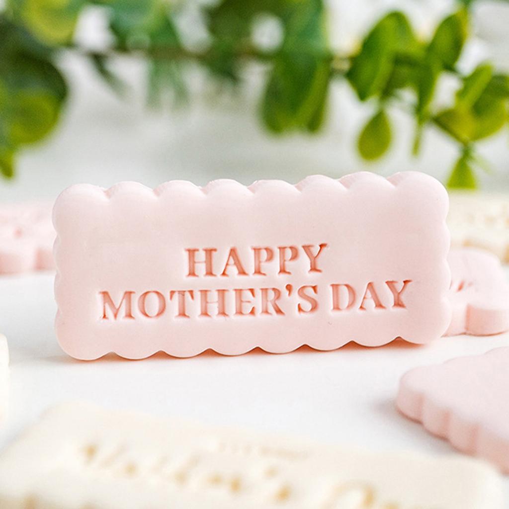 Mother's Day Cookie Stamp Molds Heartfelt Mother's Day Cookies Fondant Cutter Functional Biscuits Baking Stamp
