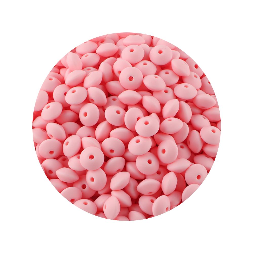 New 50pcs/lot Silicone Lentil Silicone Beads 12mm Jewelry Making Lentil Beads DIY Necklace Bracelets Jewelry Accessories