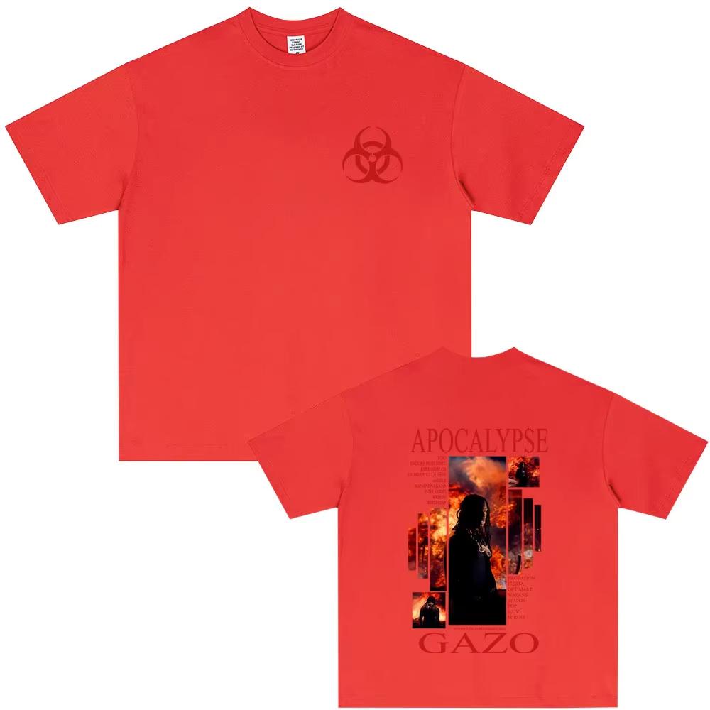 Rapper Gazo APOCALYPSE Albumové tričko Pánské Dámské Hip Hopová Móda Popová Hudba Streetwear Dámské Ležérní Nadměrná Trička s Krátkým Rukávem