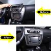 For SEAT Leon Mk2 1P 2008-2012 Soft Carbon Fiber Car Center Control Display Frame Panel Sticker Car Interior Accessories L/RHD Ujm690