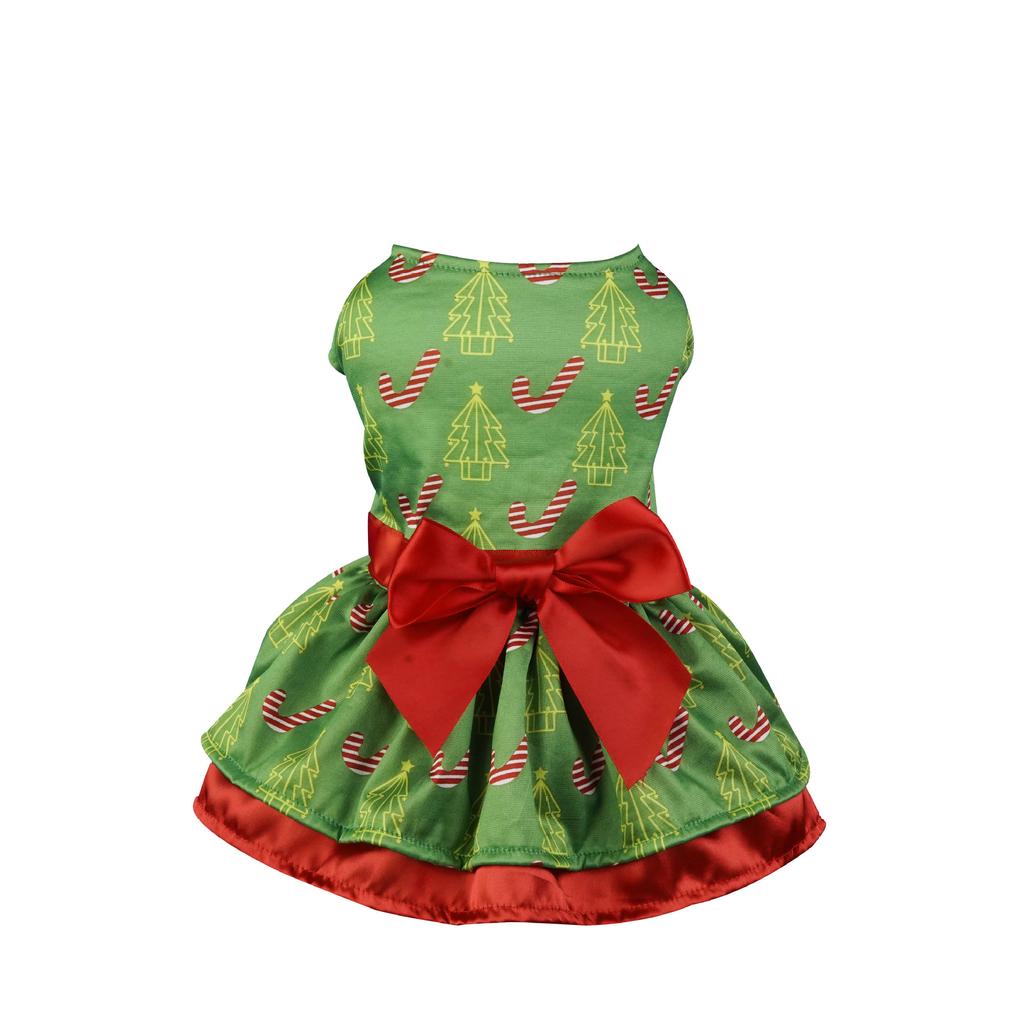Adjustable Snowflake Pattern Princess Dress Christmas Holiday Personalized Printed Pet Clothes Christmas Party Decorations
