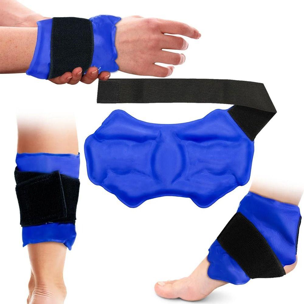 Reusable Gel Ice Pack Hot Cold Therapy Pain Relief Ankle Brace Ice Pack Dual Temperature Flexible Strap Design Nylon Gel Pack