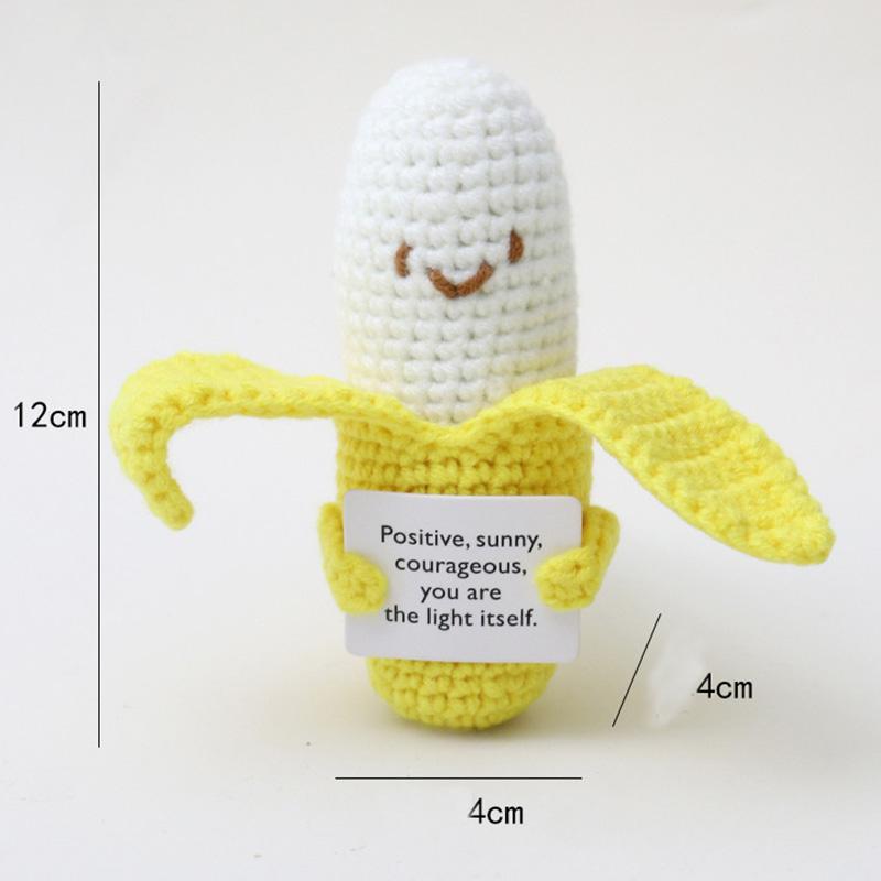 Positive Energy Potato Pocket Hug Handmade AnimalCrochet Mini Doll Funny Wool Gift for Friends or Lover Emotional Support Plant