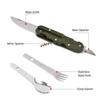 Portable Camping Cutlery Set 3-in-1 Foldable Stainless Steel Knife Fork Spoon Combo Utensils