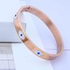 Stainless Steel Cuff Bracelet for Women Fashion Evil Eye Bangle Luxury Crystal Bracelet Indian Bangles Women Accessories