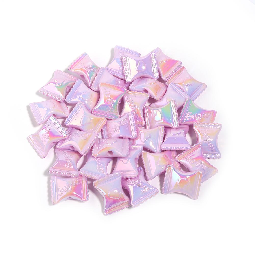 10pcs 17x21mm Acrylic Candy Beads Colorful Sweet Loose Spacer Beads For DIY Jewelry Making Necklace Bracelets Keychain Findings