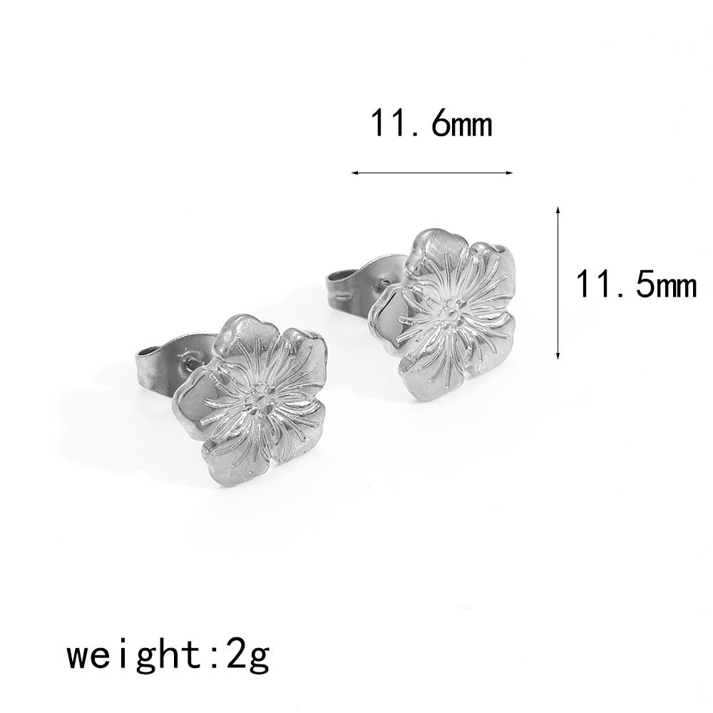 Stainless Steel Hot Selling Gold Plated Flower Pendant Accessories Earrings Vintage Fashion For Women Jewelry Gift