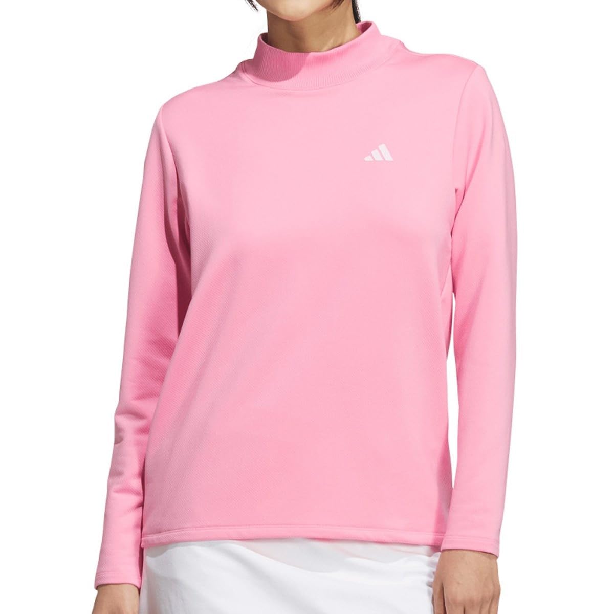 Мужская футболка Adidas Golf COLD .RDY с длинным рукавом и воротником-стойкой, Stretch Wording, цвет Bliss Pink, размер J/L