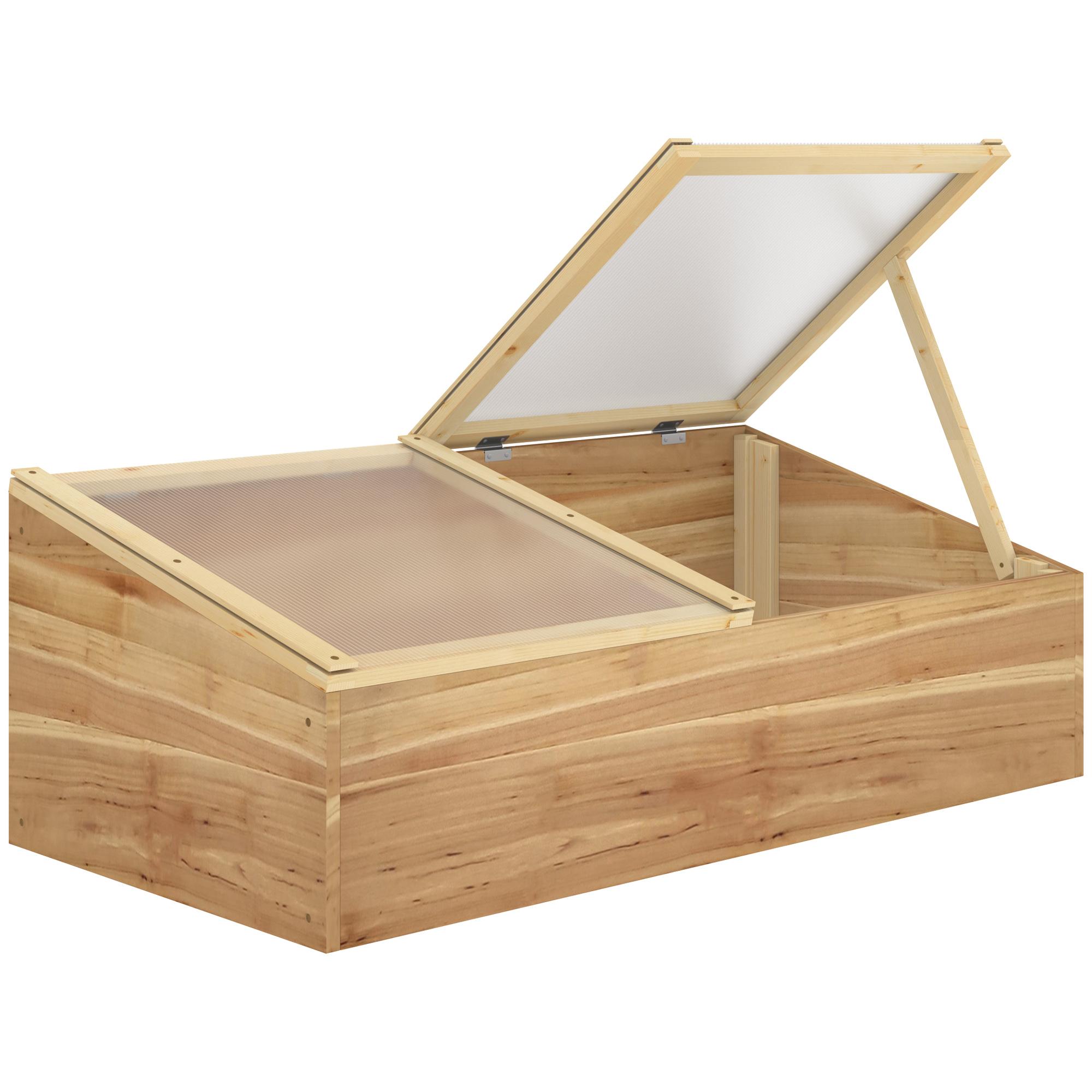 Wooden Cold Frame Greenhouse Garden Polycarbonate