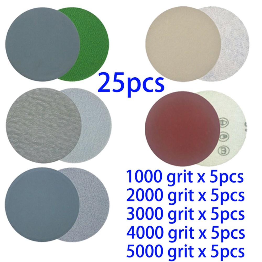 Polishing Sanding Disc Tool 25pcs Wet Dry 2 Inch 1000-5000 Grit Sandpaper