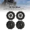 4PCS RC Tire Wheel Plastic Hub Rubber Black Strong Grip Pattern Shock Absorb RC Car Part for WLTOYS 144001 1/14 1/16 1/18