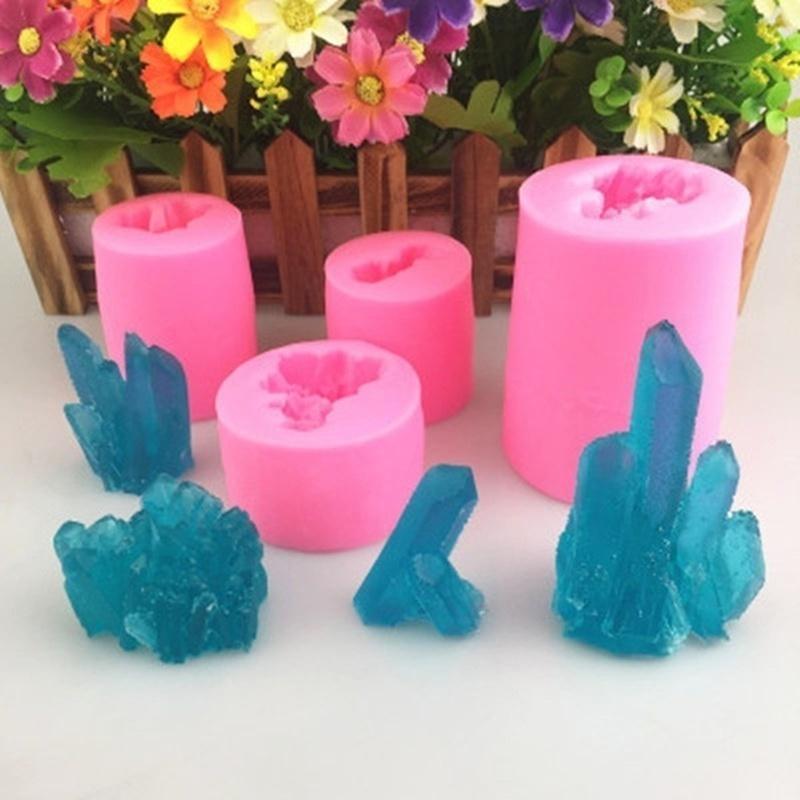 Silicone Fondant Molds Crystal Aroma Stone Mold 3D Iceberg Crystal Column DIY Tool