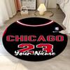 Custom Name Chicago Bulls Printed Round Rug Carpet Chair Rug Area Rug Entryway Doormats,for Office Chair Living Room Bedroom Kitchen Room.