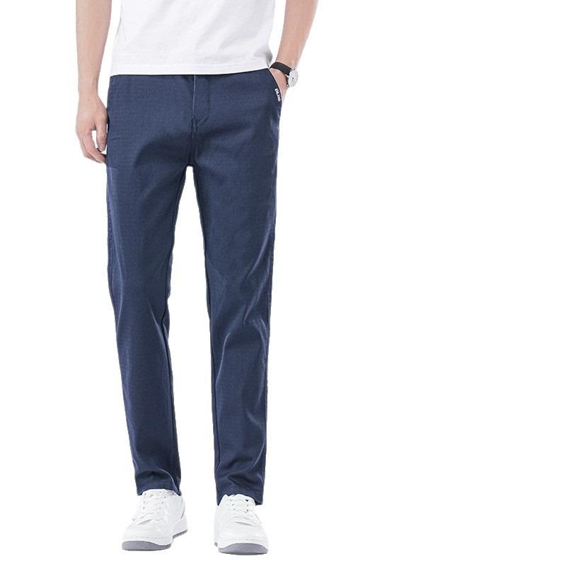 Men's Spring and Autumn Casual Pants Men's Fashion Trend Slim and Skinny Straight Breathable Comfortable Men's Green Long Pants