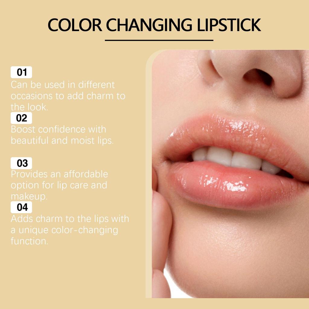 Jaysuing Shimmering Color-Changing Nourishing Lipstick Hydrating and moisturizing without greasiness Brightens and enhances lip color For lips 3.5g