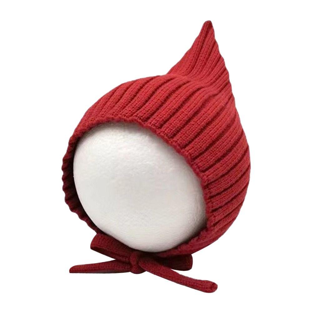 Einfarbige Kleinkind Baskenmütze Warme Ohrenschutz Mütze Weiche Baby Strickmütze