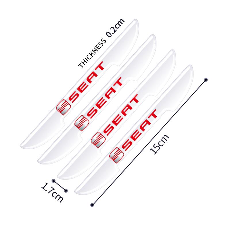 Caldo 4PZ Striscia Decorativa Anti-Collisione per Portiera Auto Bordo Paraurti Adesivi Protettivi Per SEAT Ibiza Leon Arona Ateca Tarraco Alhambra Cupra