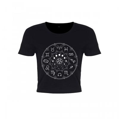 Moteriškas/Merginų Zodiako Pentagramos Trumpas Viršus